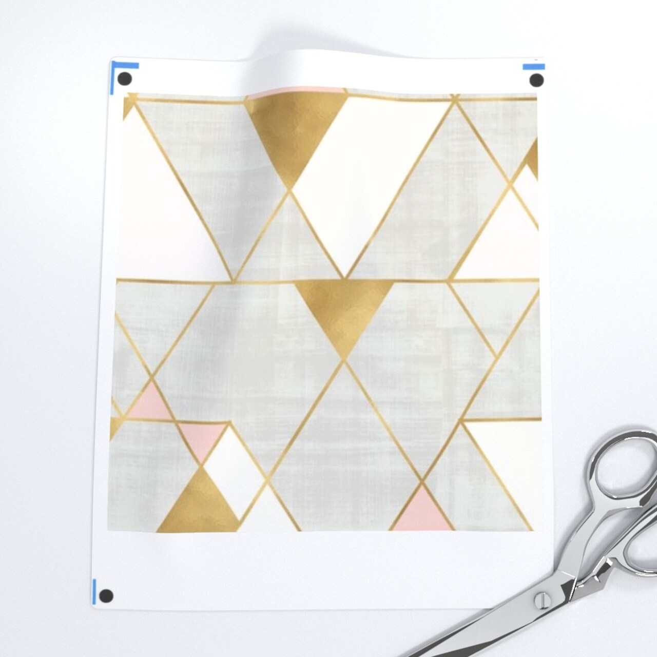 Mod, Triangle, Geometric, Gold, Blush, Pink, Neutral, Modern Custom Removable Wallpaper by Spoonflower Peel & Stick Wallpaper 2FT Wide